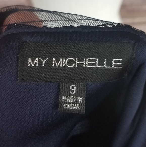 My Michelle Royal Blue Sparkly Mesh Prom Dress - Picture 5 of 5